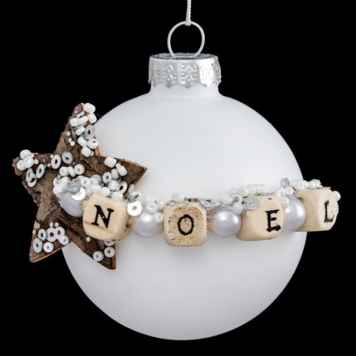 FEERIC LIGHT & CHRISTMAS Boule de Noël en Verre  Hors Piste  6cm Blanc