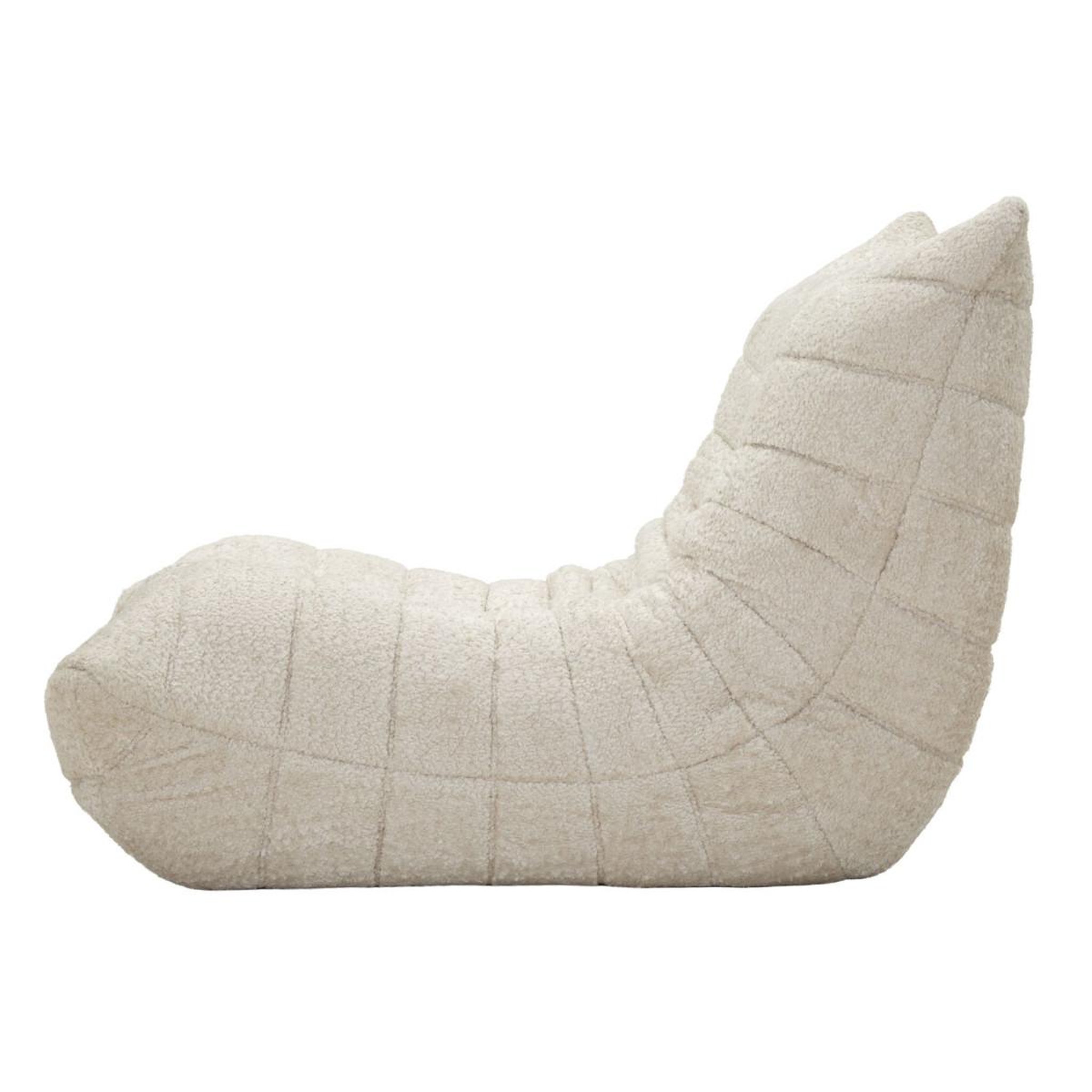 Voir la diapositive 3 : Paris Prix Chauffeuse tissu bouclette  mask  103cm blanc