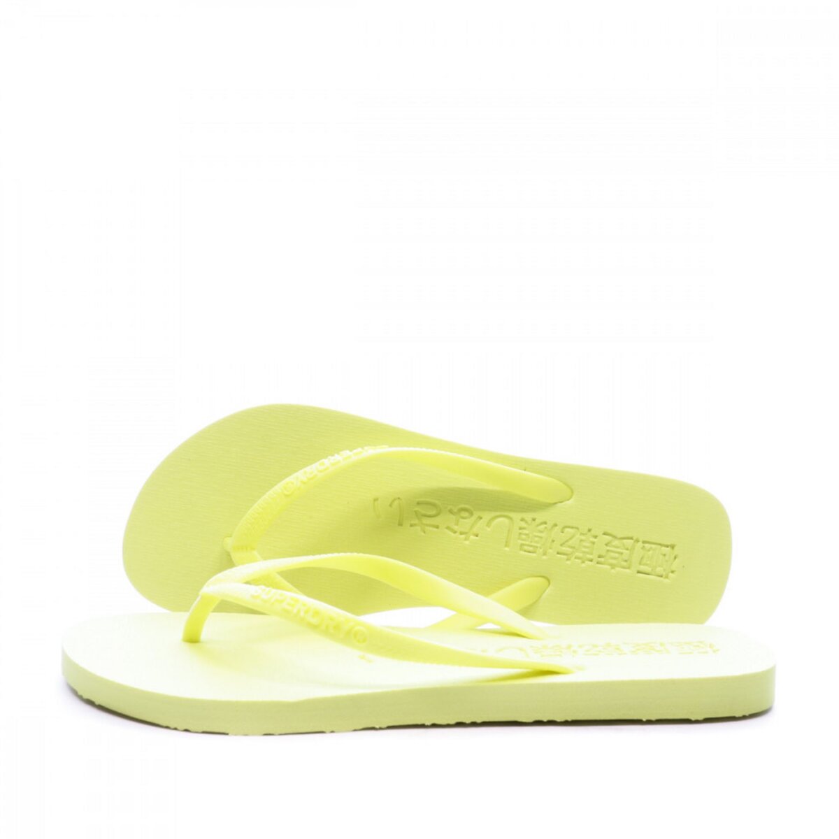 SUPERDRY Tongs Jaune Fluo Femme Superdry Super Sleek pas cher