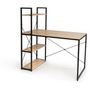 Voir la diapositive 1 : Bureau droit style industriel avec étagères de rangement L120cm HOUSTON