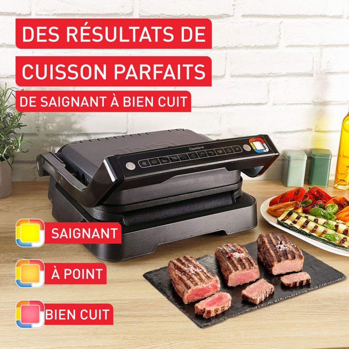 TEFAL Plancha électrique OptiGrill GC7758E0