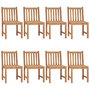 Voir la diapositive 2 : VIDAXL Chaises de jardin lot de 8 avec coussins Bois de teck massif