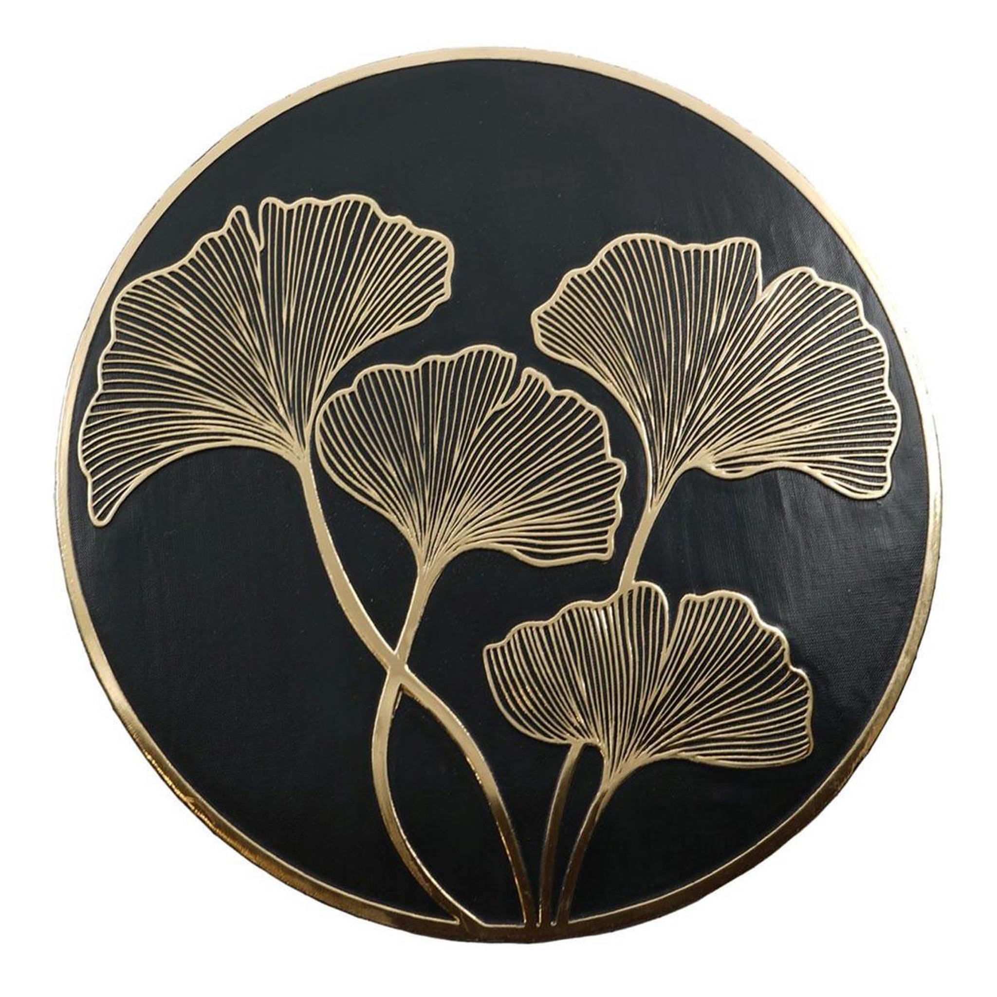 Douceur d'Intérieur Set de table en relief  ginkobello  38cm noir & or