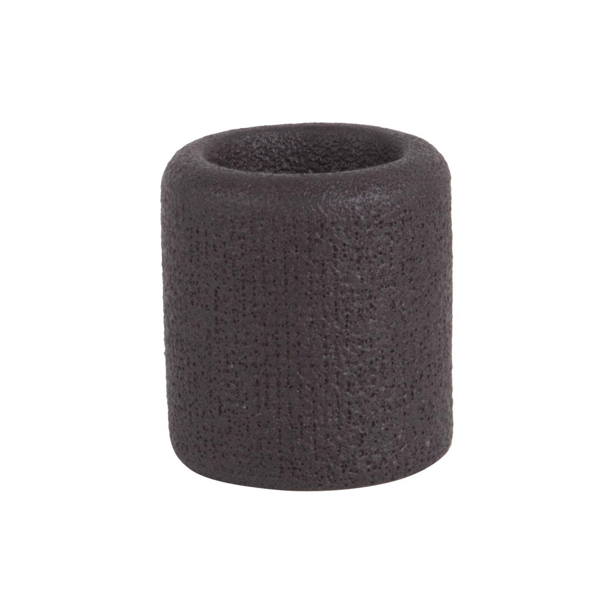 PRESENT TIME Bougeoir en céramique design brut - Diam.7 cm - Noir