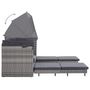 Voir la diapositive 5 : VIDAXL Canape-lit extensible 3 places avec toit Resine tressee Gris
