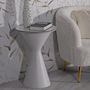 Voir la diapositive 5 : Paris Prix Table d'Appoint Effet Marbre  Alana  63cm Blanc