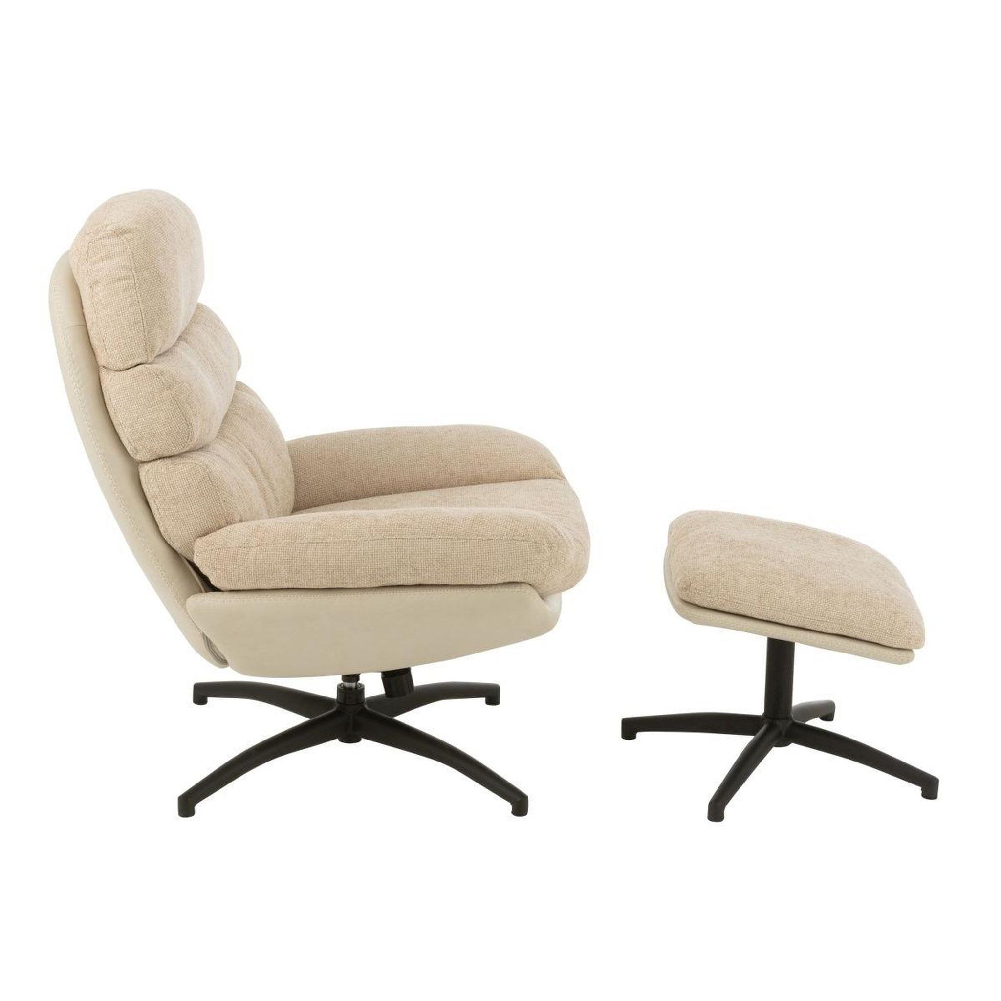 Voir la diapositive 3 : J-LINE Fauteuil relax & repose-pieds  multiplex  102cm gris