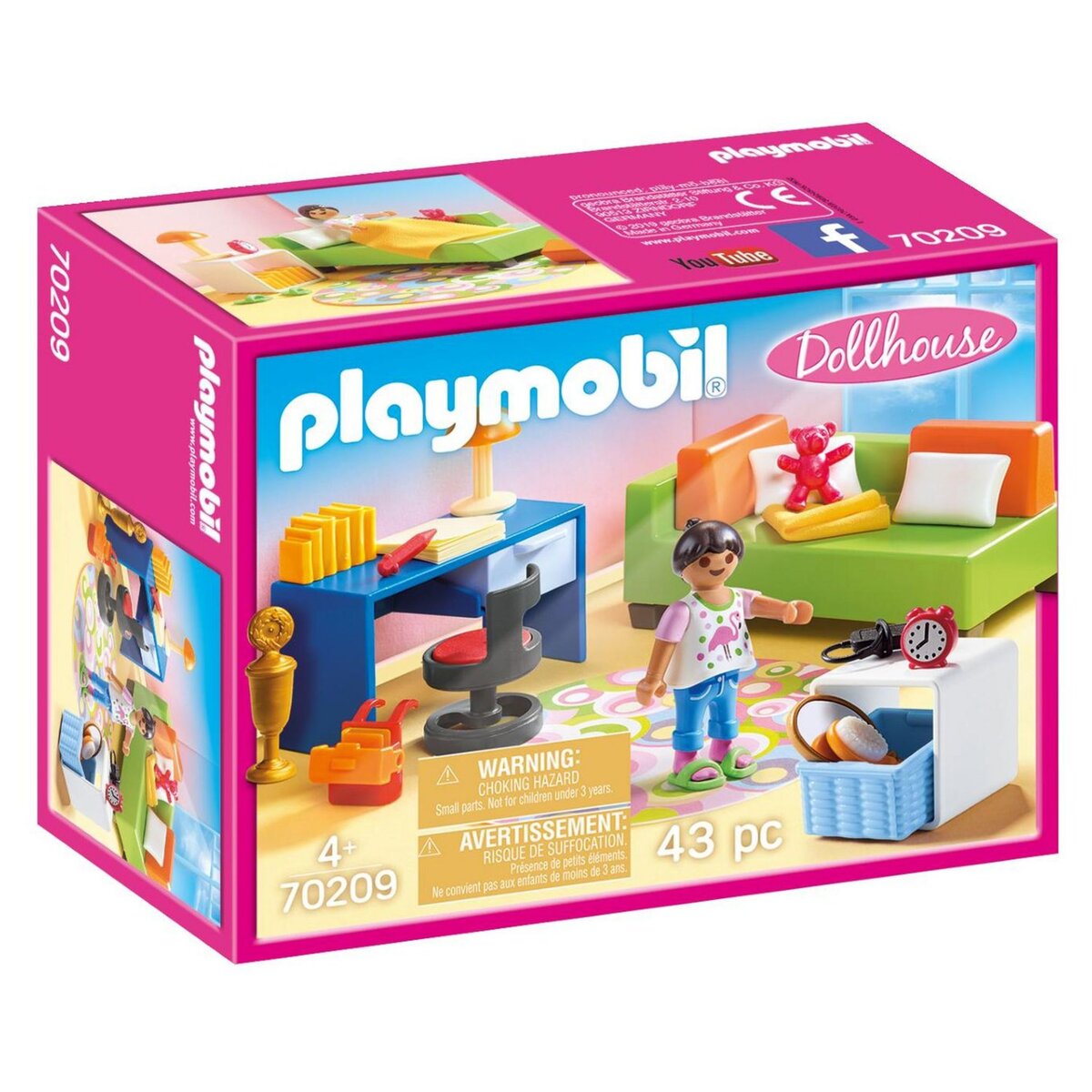 PLAYMOBIL 70209 - Dollhouse - Chambre d'enfant avec canapé-lit pas cher 