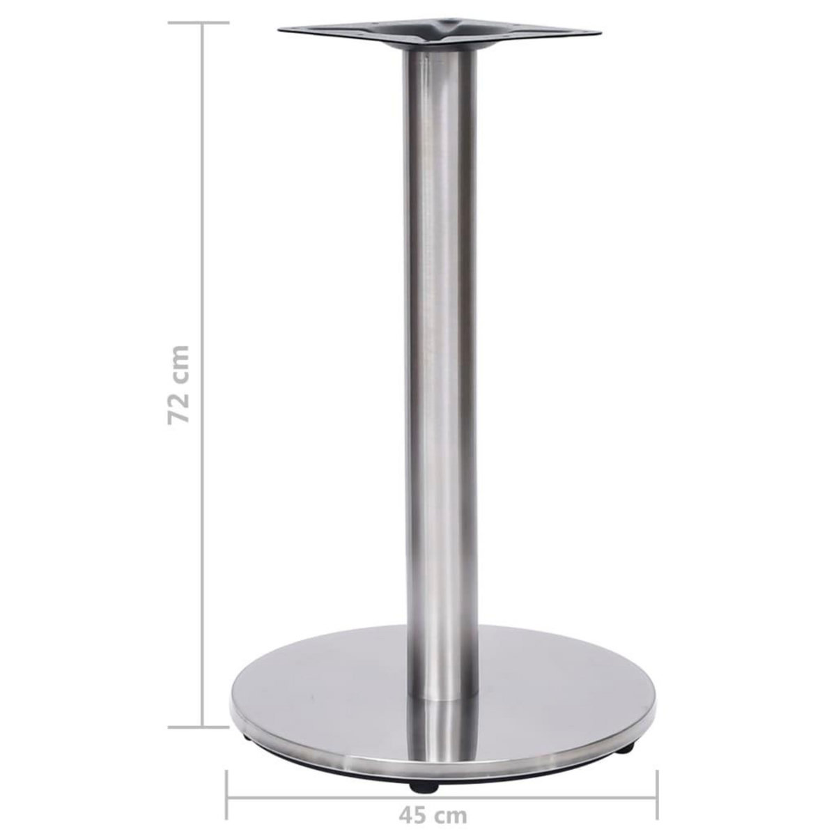 VIDAXL Pied de table de bistro argente Ø45x72 cm acier inoxydable
