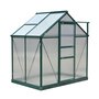 Voir la diapositive 5 : OUTSUNNY Serre de jardin aluminium polycarbonate 2,51 m² dim. 1,9L x 1,32l x 2,01H m lucarne, porte coulissante + fondation incluse alu. vert polycarbonate transparent