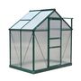 Voir la diapositive 5 : OUTSUNNY Serre de jardin aluminium polycarbonate 2,51 m² dim. 1,9L x 1,32l x 2,01H m lucarne, porte coulissante + fondation incluse alu. vert polycarbonate transparent