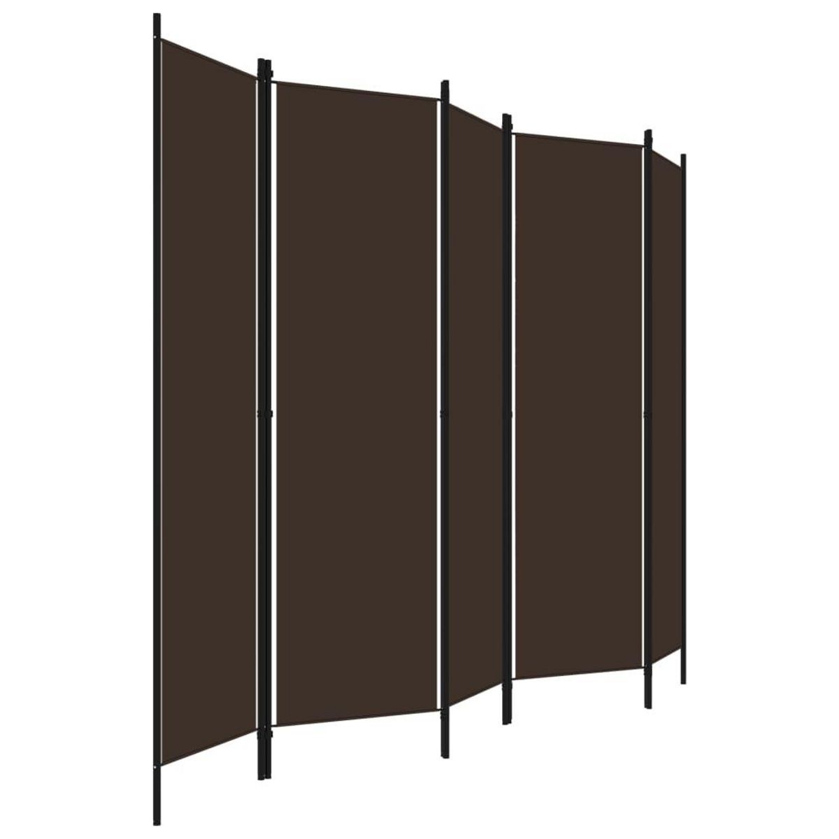 VIDAXL Cloison de separation 5 panneaux Marron 250x180 cm