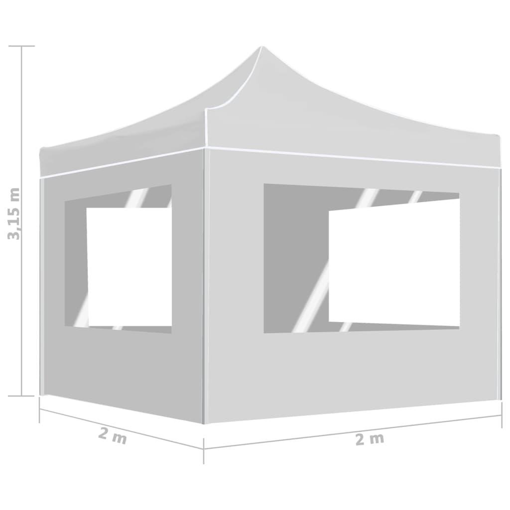 Voir la diapositive 6 : VIDAXL Tente de reception pliable avec parois Aluminium 2x2 m Blanc