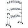 Voir la diapositive 2 : VIDAXL Etagere a chaussures avec roulettes Argente 66x27x100 cm