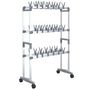 Voir la diapositive 2 : VIDAXL Etagere a chaussures avec roulettes Argente 66x27x100 cm