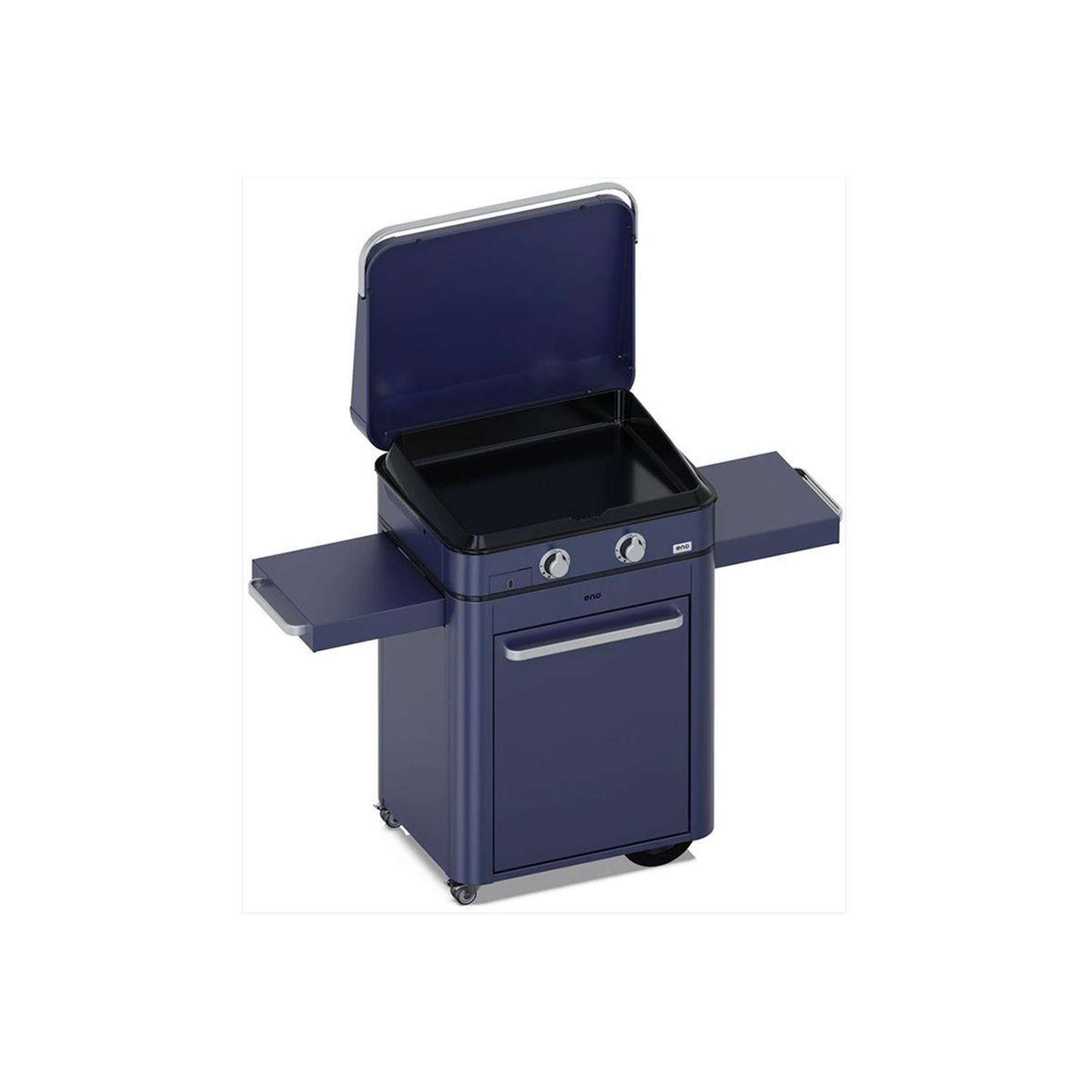 Eno Plancha gaz enosign 65 bleu navy sur chariot, 56x40 cm