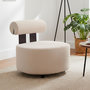 Voir la diapositive 6 : Paris Prix Fauteuil Design en Tissu Bouclette  Jasper  73cm Beige