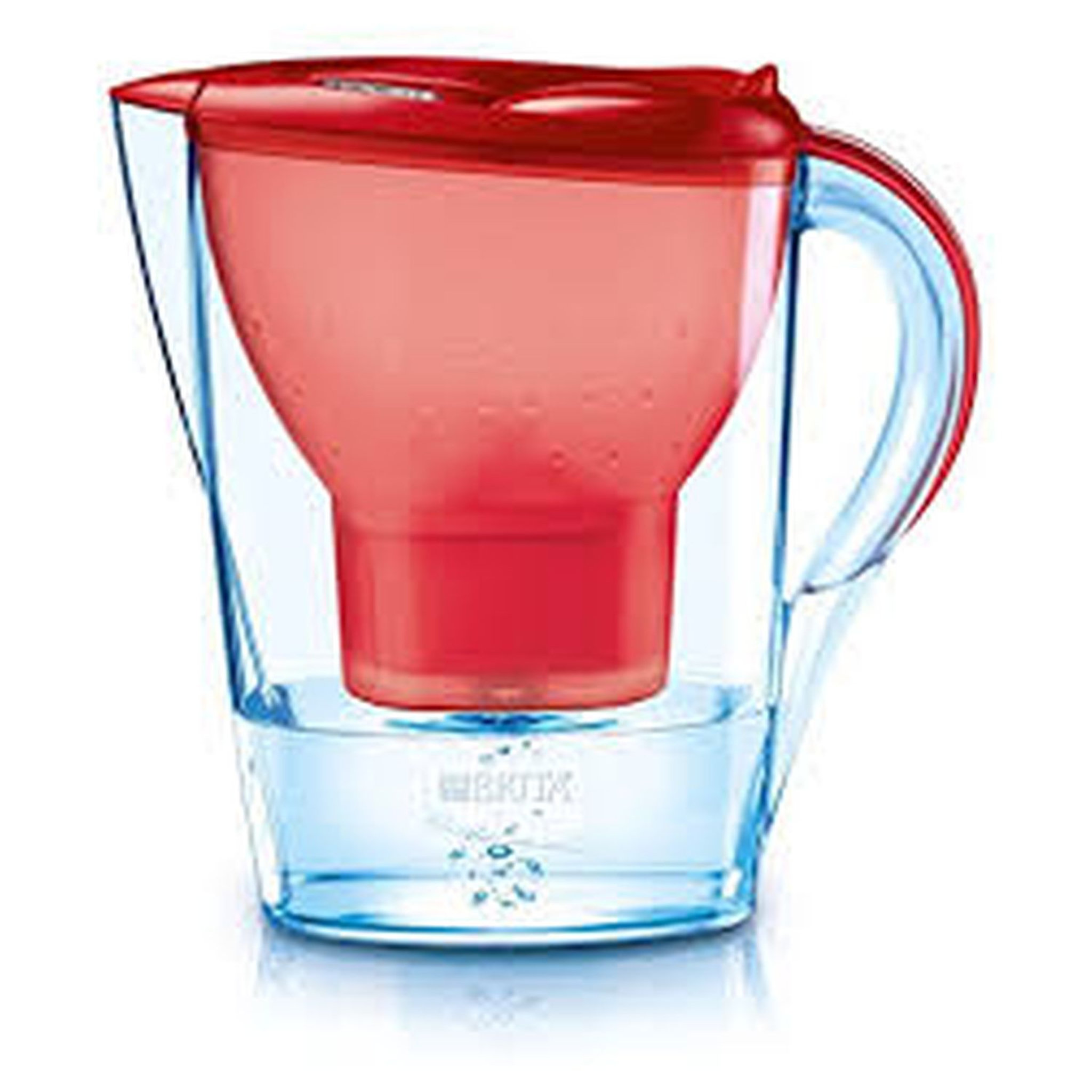 Voir la diapositive 1 : BRITA Carafe MARELLA rouge + 4 cartouches 