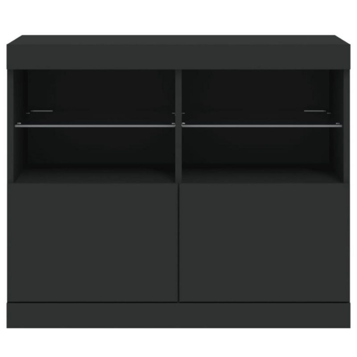 VIDAXL Buffet avec lumières LED noir 81x37x67 cm