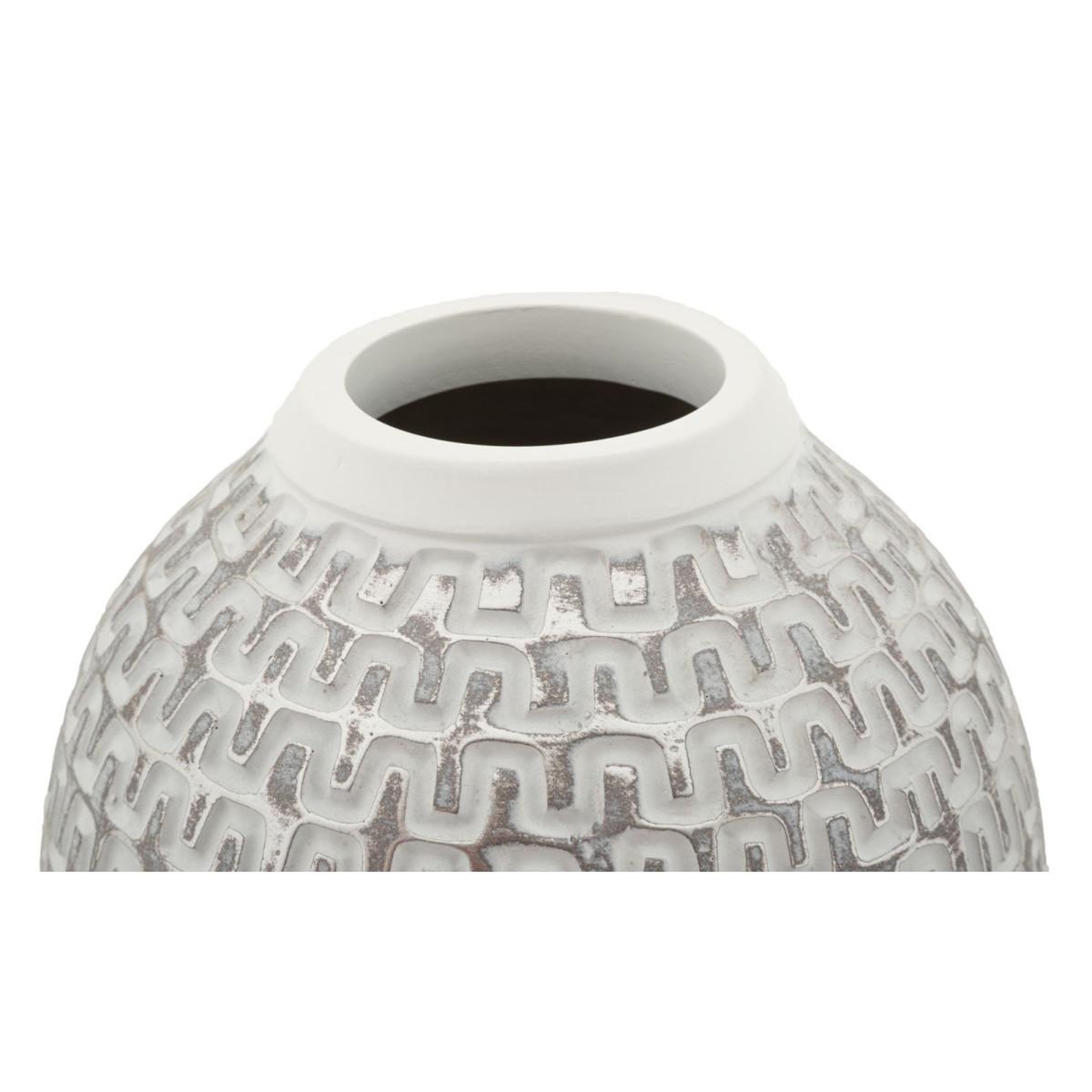 Voir la diapositive 4 : Paris Prix Vase déco en résine  wave  34cm blanc