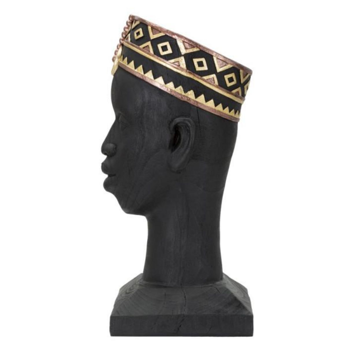 Paris Prix Statue Tête Homme Couvre-Chef  Massai  56cm Noir