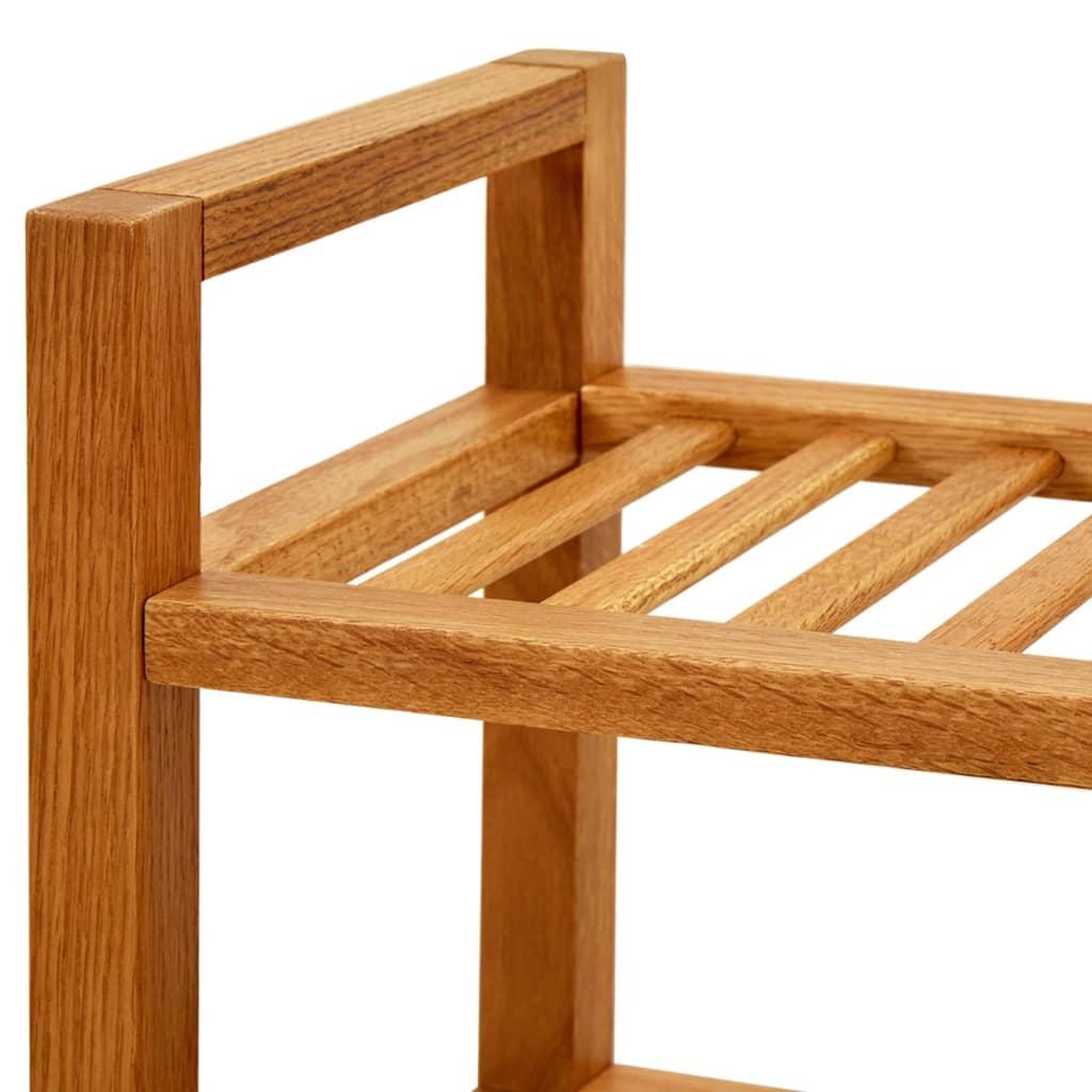 Voir la diapositive 5 : VIDAXL Etagere a chaussures a 4 niveaux 100x27x80 cm Chene massif