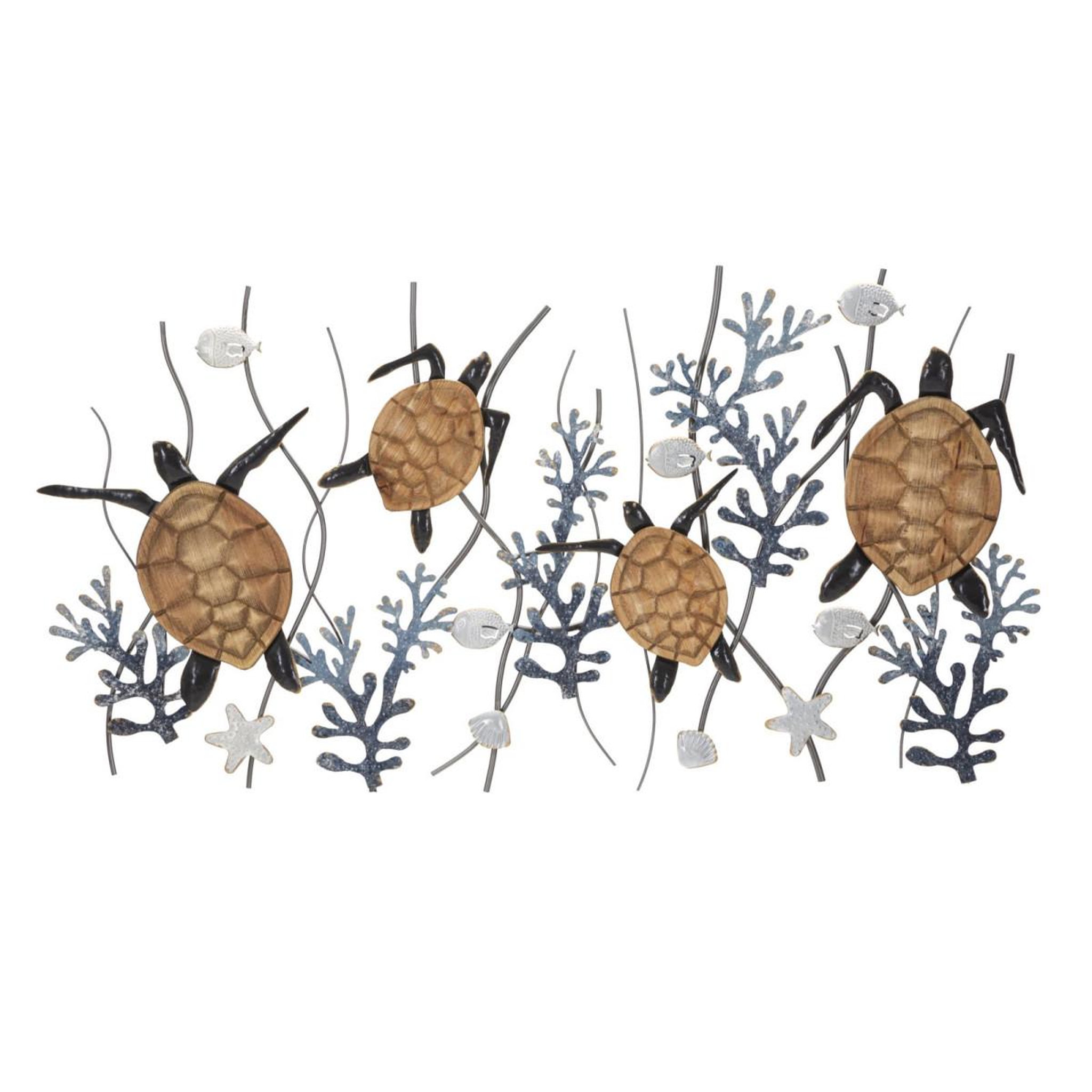 Paris Prix Décoration Murale en Métal  Turtle  132cm Multicolore