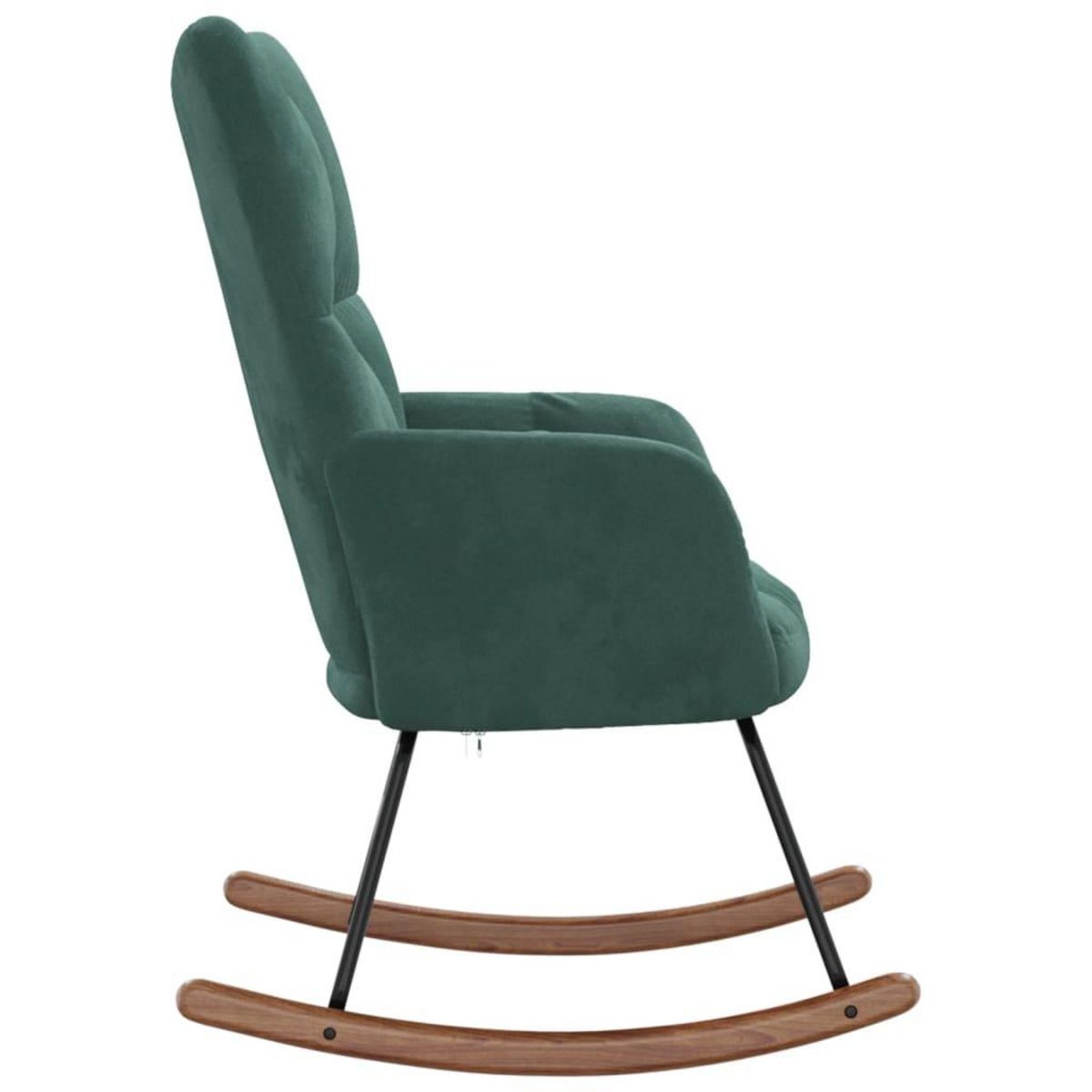 VIDAXL Chaise a bascule Vert fonce Velours