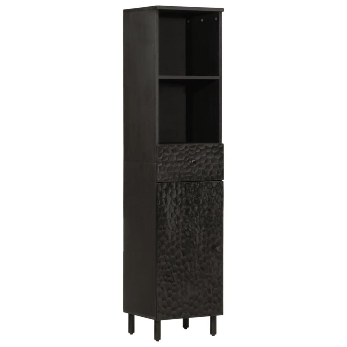 VIDAXL Armoire de salle de bain noir 38x33x160 cm bois massif manguier