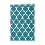 Paris Prix Tapis Vintage à Poils Courts  Manolya  Turquoise. Coloris disponibles : Bleu