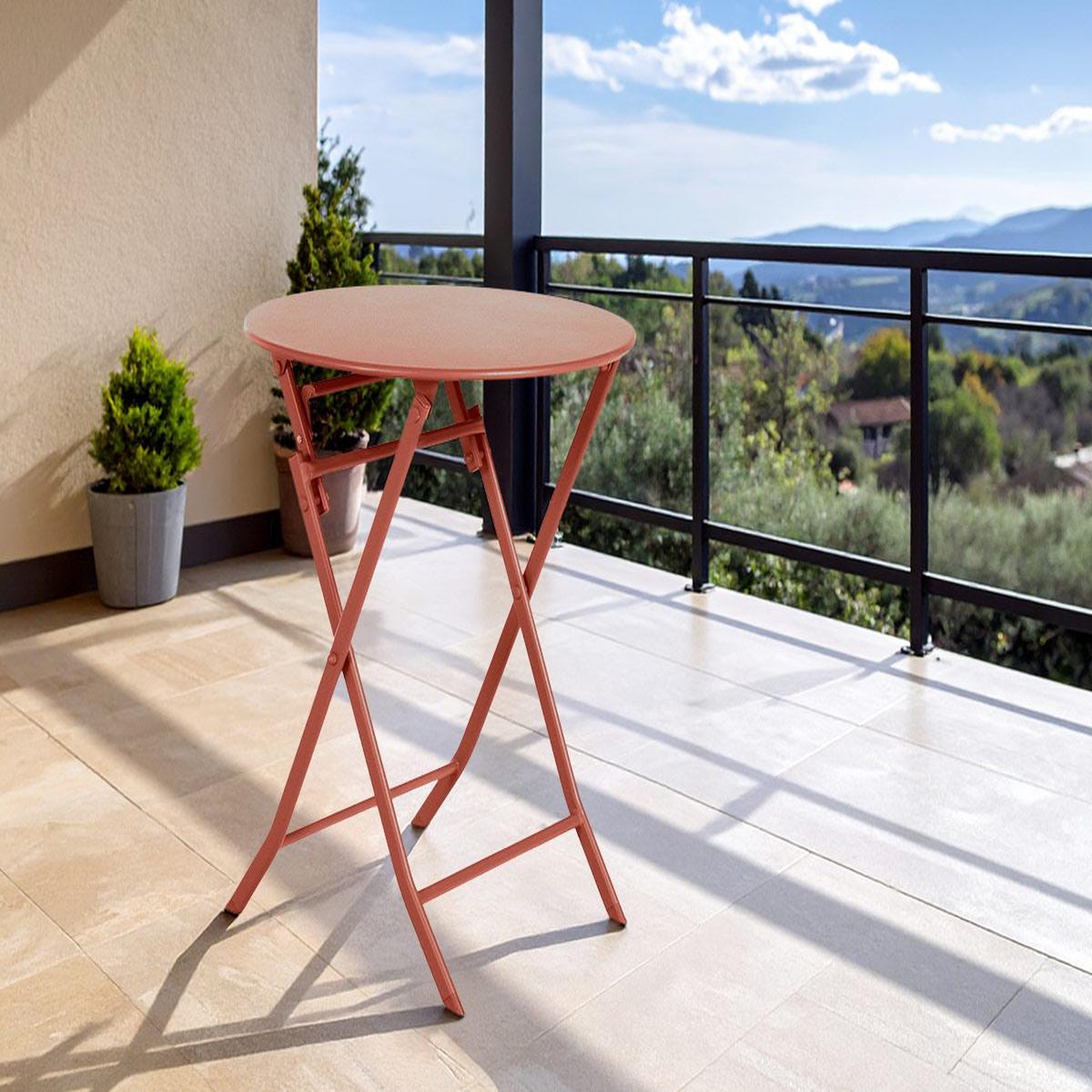 Voir la diapositive 2 : HESPERIDE Table de jardin ronde Greensboro Ø 60 cm Ambre - Hespéride