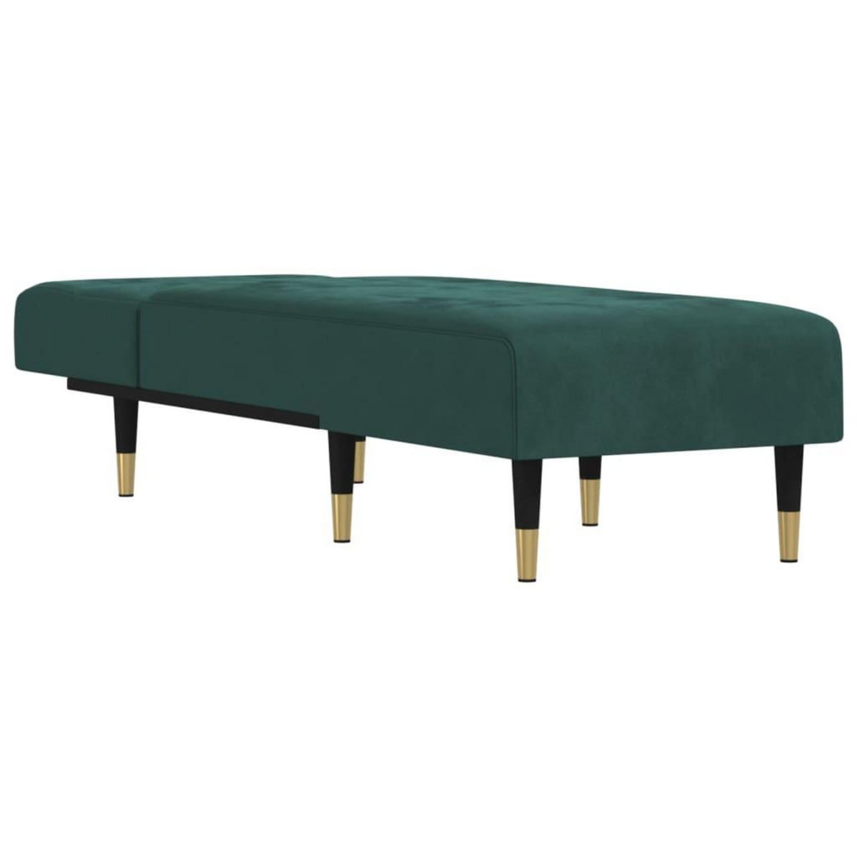 VIDAXL Chaise longue vert fonce velours