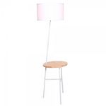 MARKET24 Lampadaire DKD Home Decor Blanc Marron Polyester Métal Pin (40 x 65 x 152 cm)