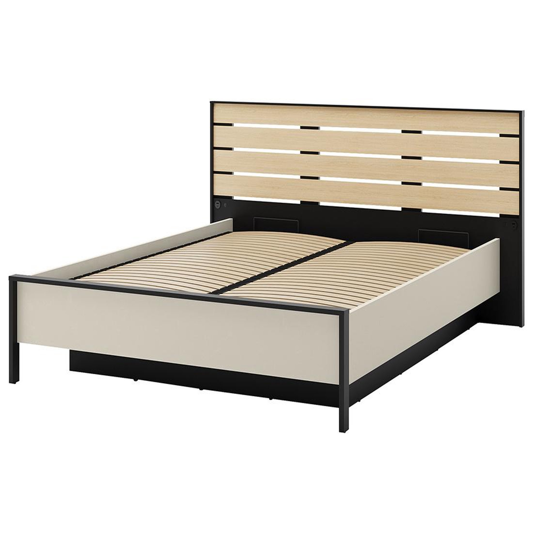 Voir la diapositive 1 : BEST MOBILIER Kimi - lit coffre - 160x200 cm - sommier et port usb inclus