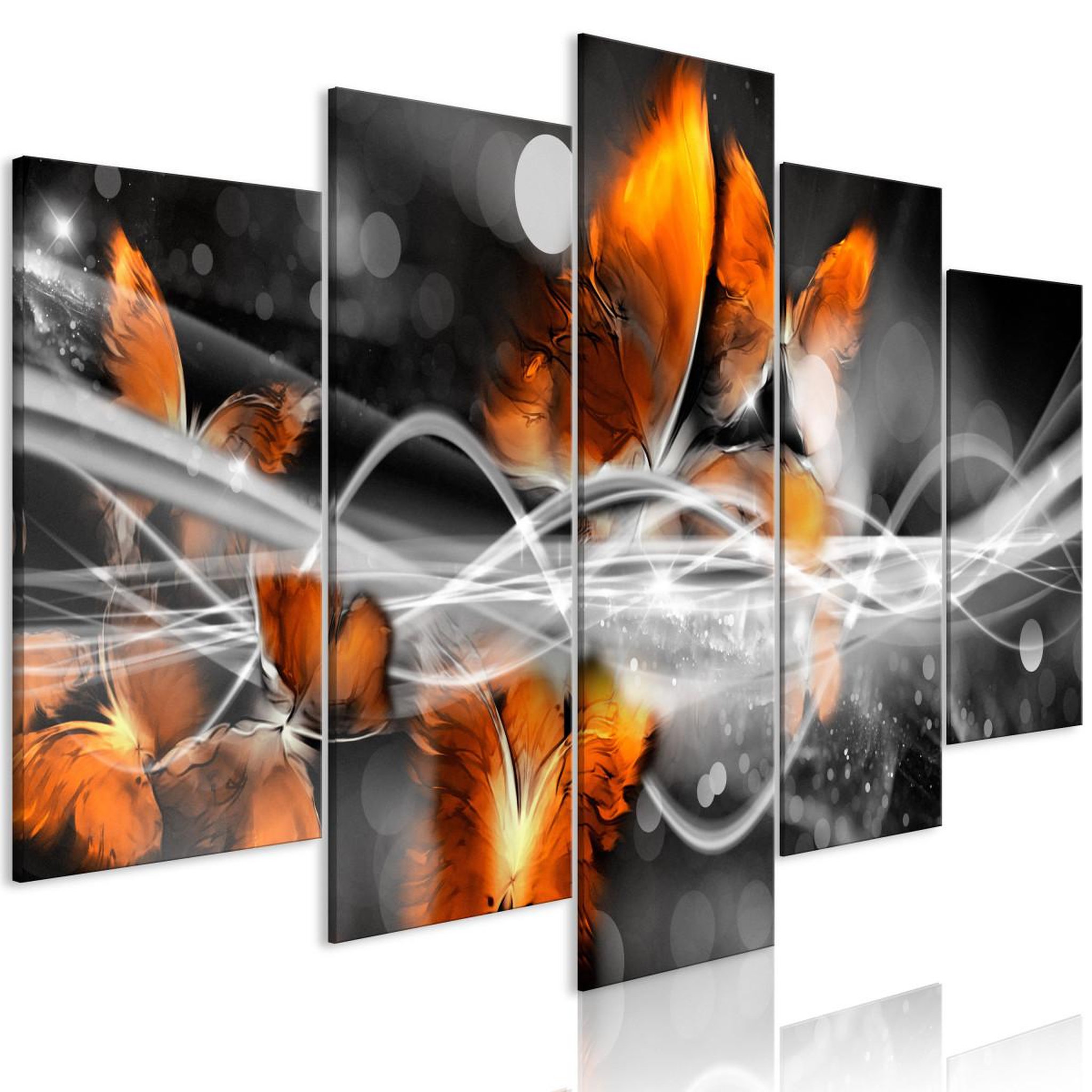 Voir la diapositive 1 : Paris Prix Tableau 5 panneaux  swarm of butterflies wide grey