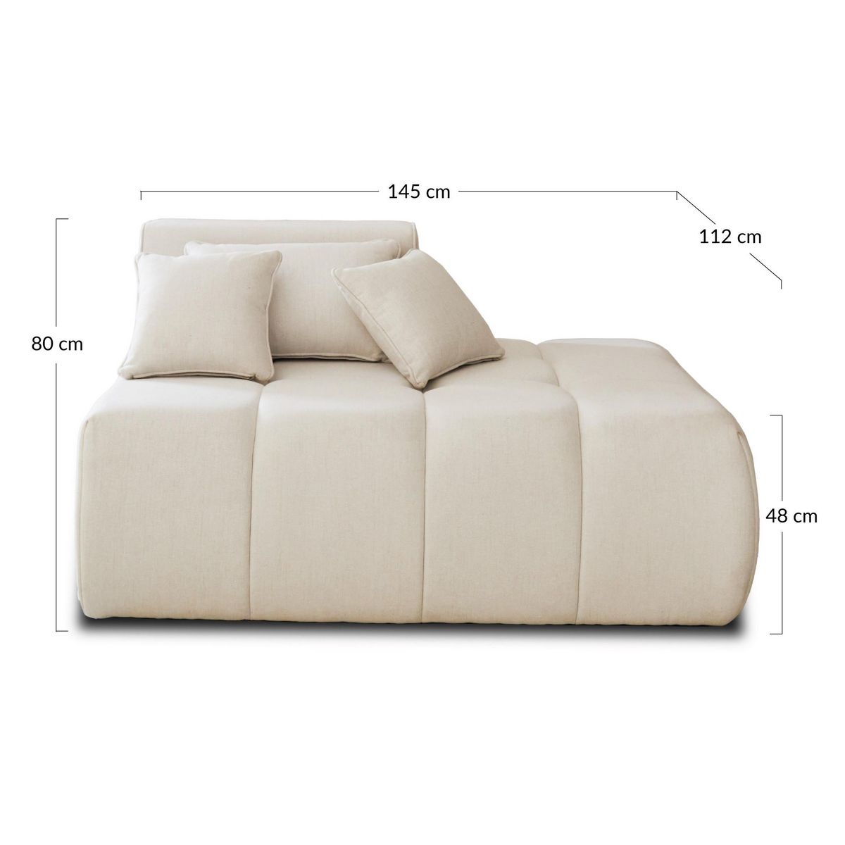 LISA DESIGN Caracas - module d'assise droit - en tissu