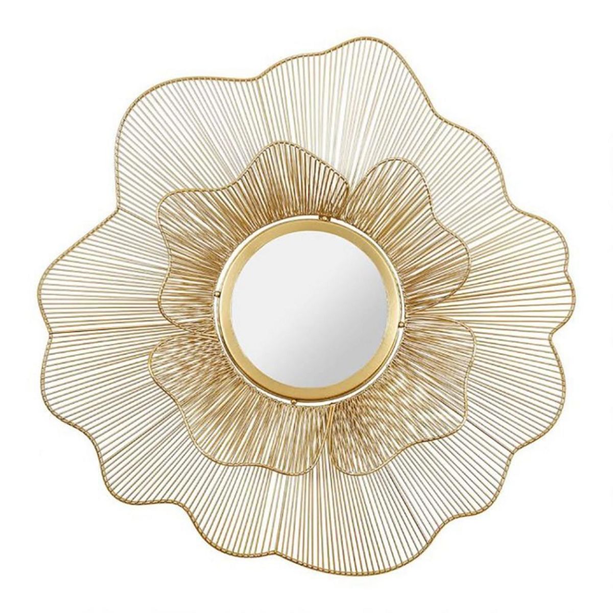 OSTARIA Miroir fleur métal doré D70