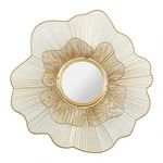 OSTARIA Miroir fleur métal doré D70