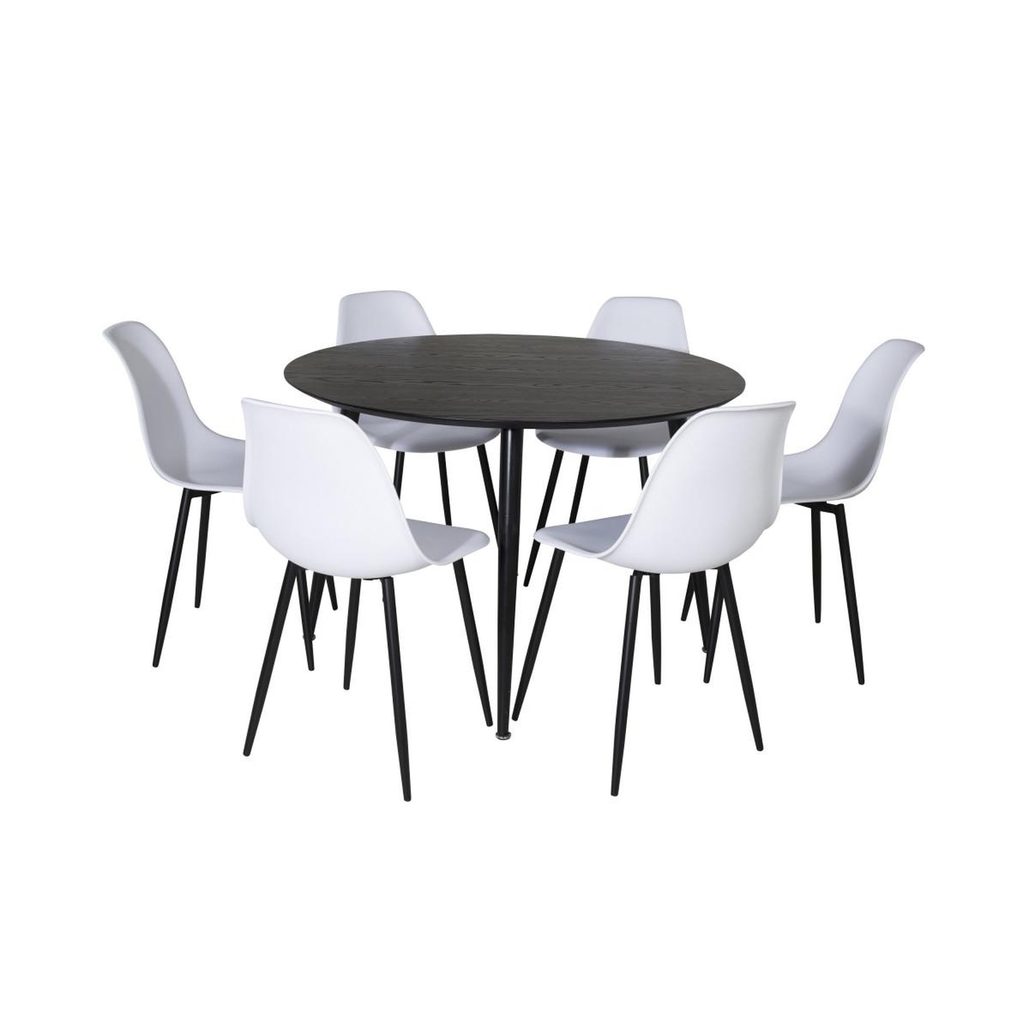 Paris Prix Ensemble table à manger & 6 chaises  dipp & polar  115cm noir & blanc