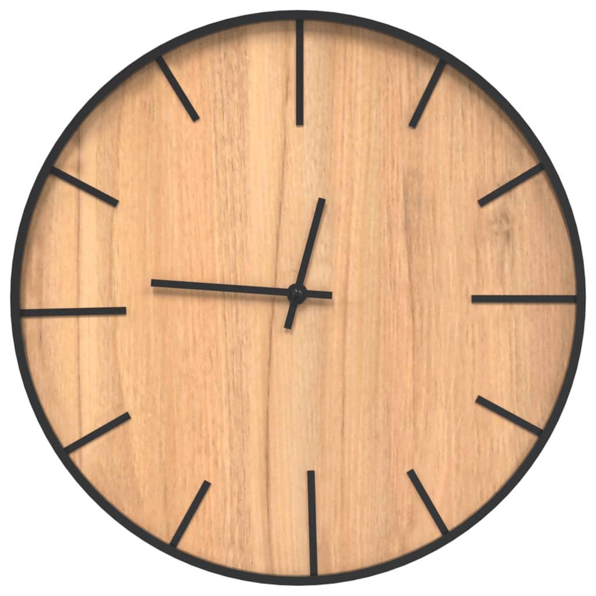 Voir la diapositive 2 : VIDAXL Horloge murale marron Ø39 cm fer et bois d'ingenierie