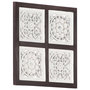 Voir la diapositive 1 : VIDAXL Panneau mural sculpte a la main MDF 40x40x1,5cm Marron et blanc
