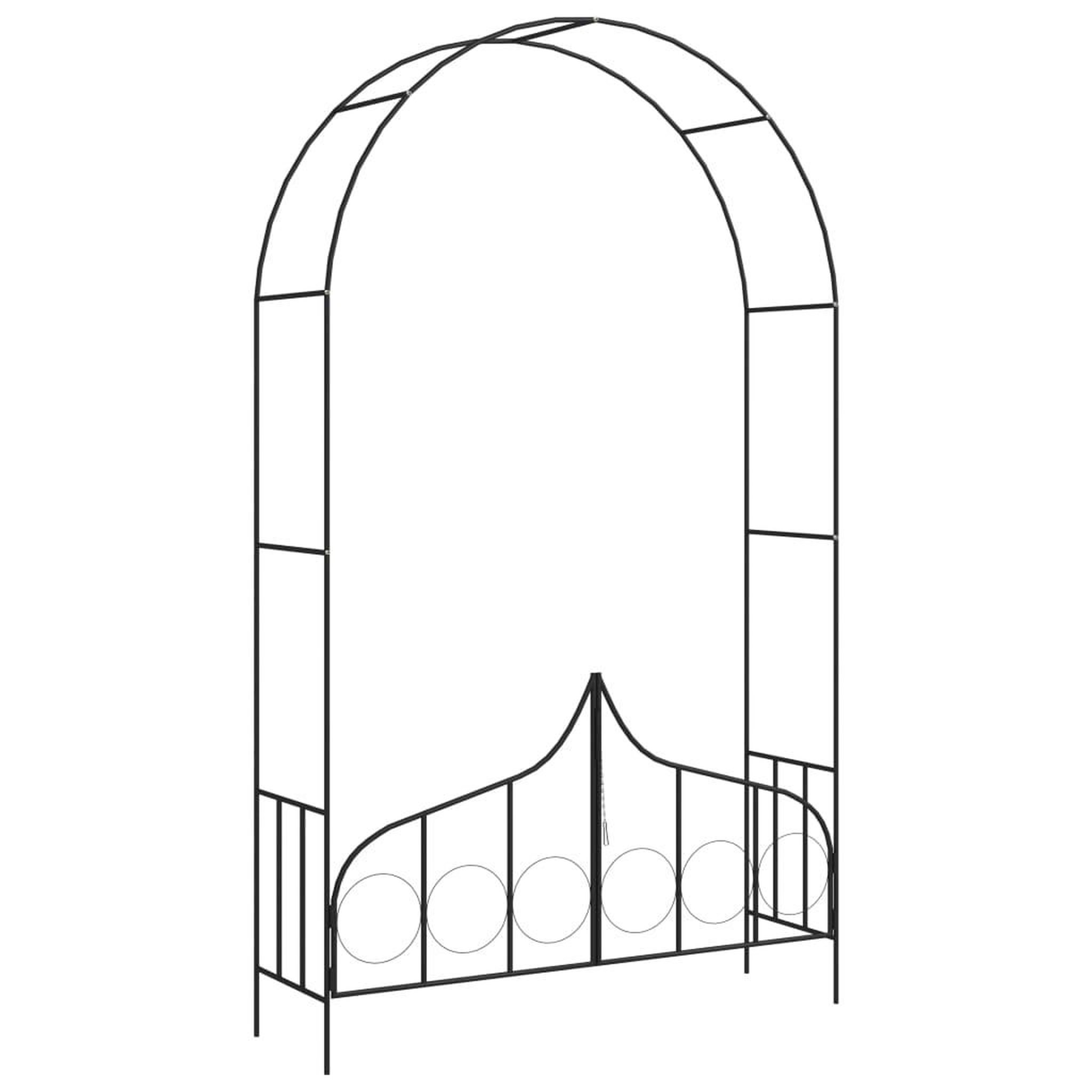 VIDAXL Voute de jardin avec portail Noir 138x40x238 cm Fer