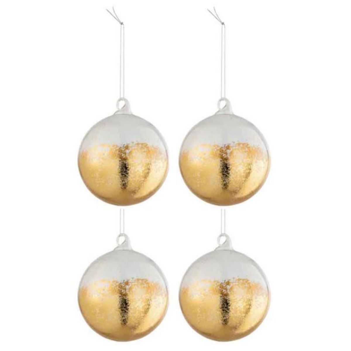 Paris Prix Lot de 4 Boules de Noël  Brillantes  10cm Or