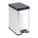 CURVER Poubelle Slim - SLIM BIN - CURVER - 25L - Design compact - 41 x 27 x 55 cm - Gris métallisé