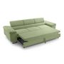 Voir la diapositive 3 : BEST MOBILIER Pablo - canapé 3 places - convertible avec têtières réglables - en velours côtelé