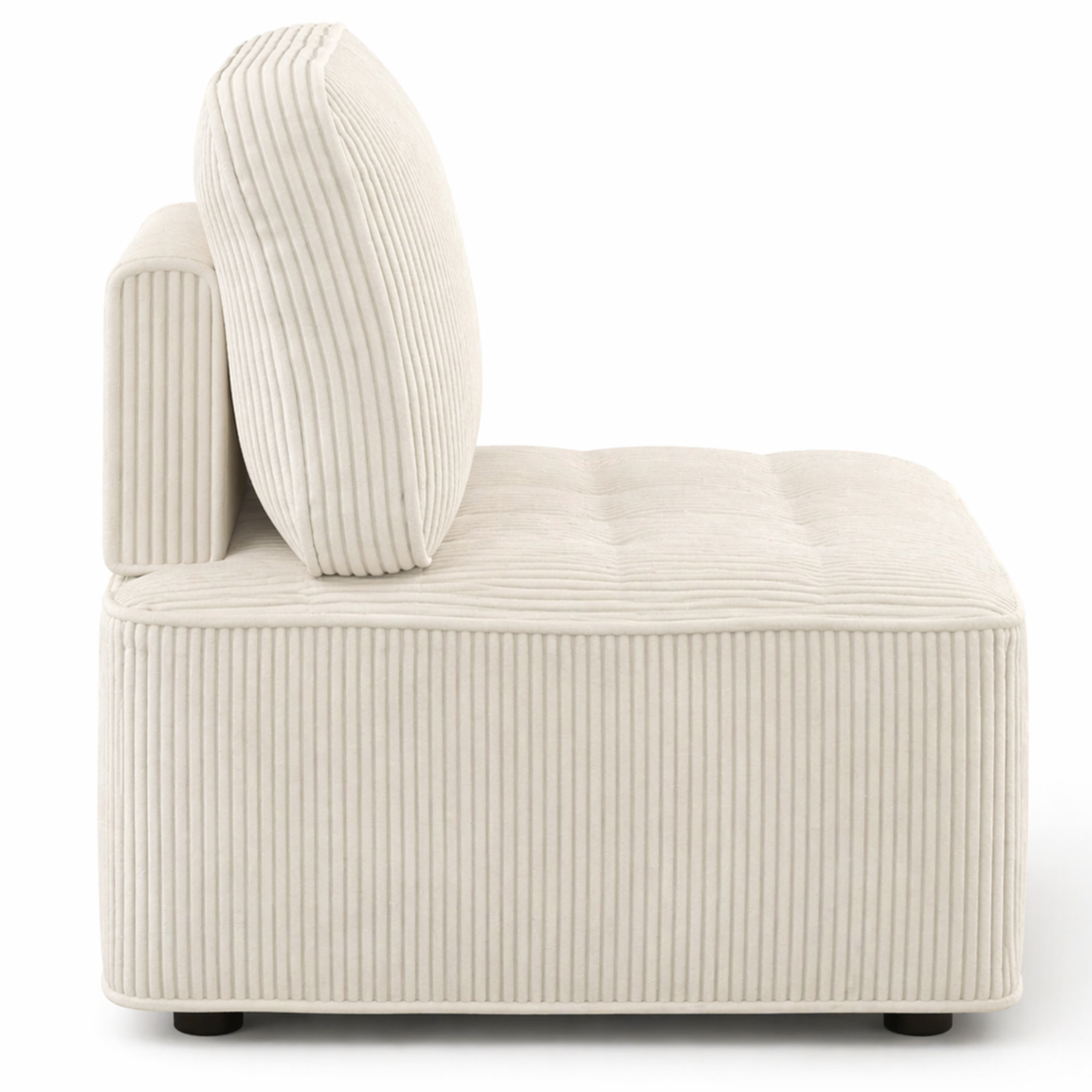 Voir la diapositive 5 : ID MARKET Module de canapé et fauteuil alfie en velours côtelé beige