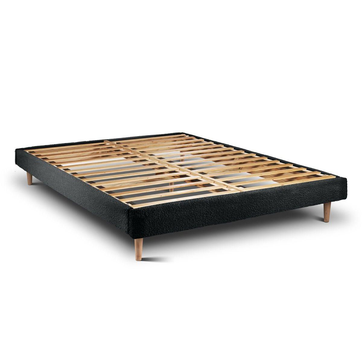 Sommeil de Plomb Lit avec tête de lit lignes bouclette et sommier kit- Hauteur totale : 29cm