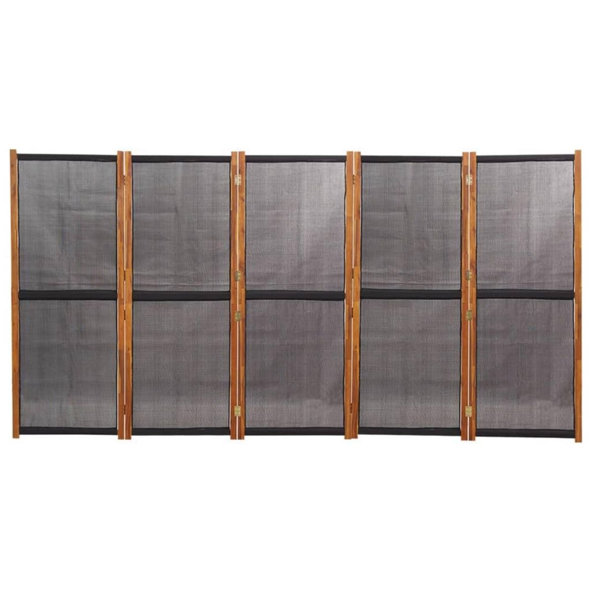VIDAXL Cloison de separation 5 panneaux Noir 350x180 cm
