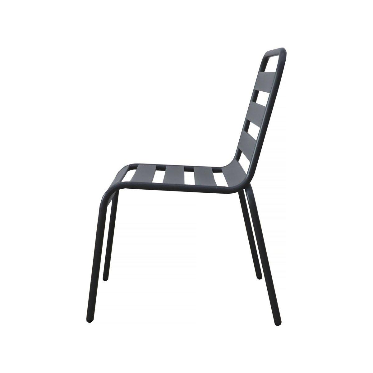 Habitat et Jardin Lot de 2 chaises de jardin en métal empilables  Bilbao  - Gris