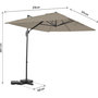 Voir la diapositive 3 : Habitat et Jardin Parasol jardin déporté en aluminium  Sky 4  - 3 x 4 m - Taupe